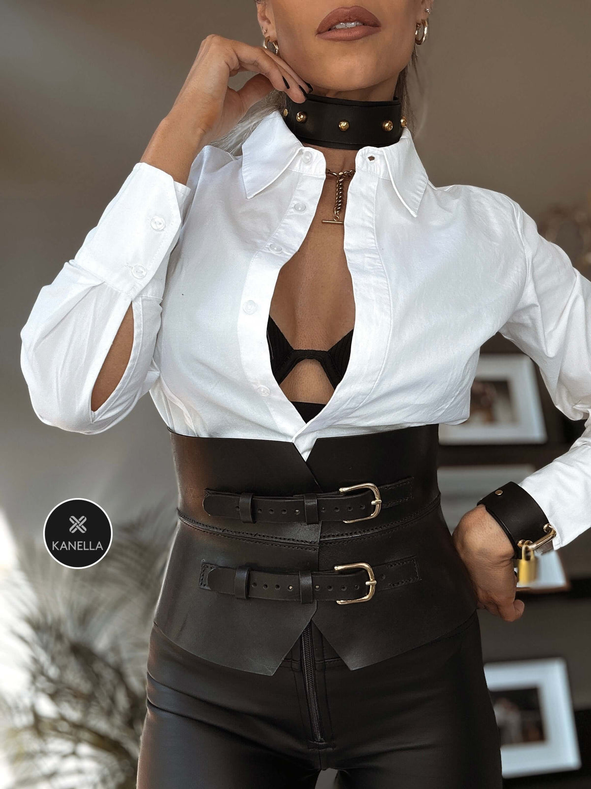 Kanella Leather Antigone Corset Belt