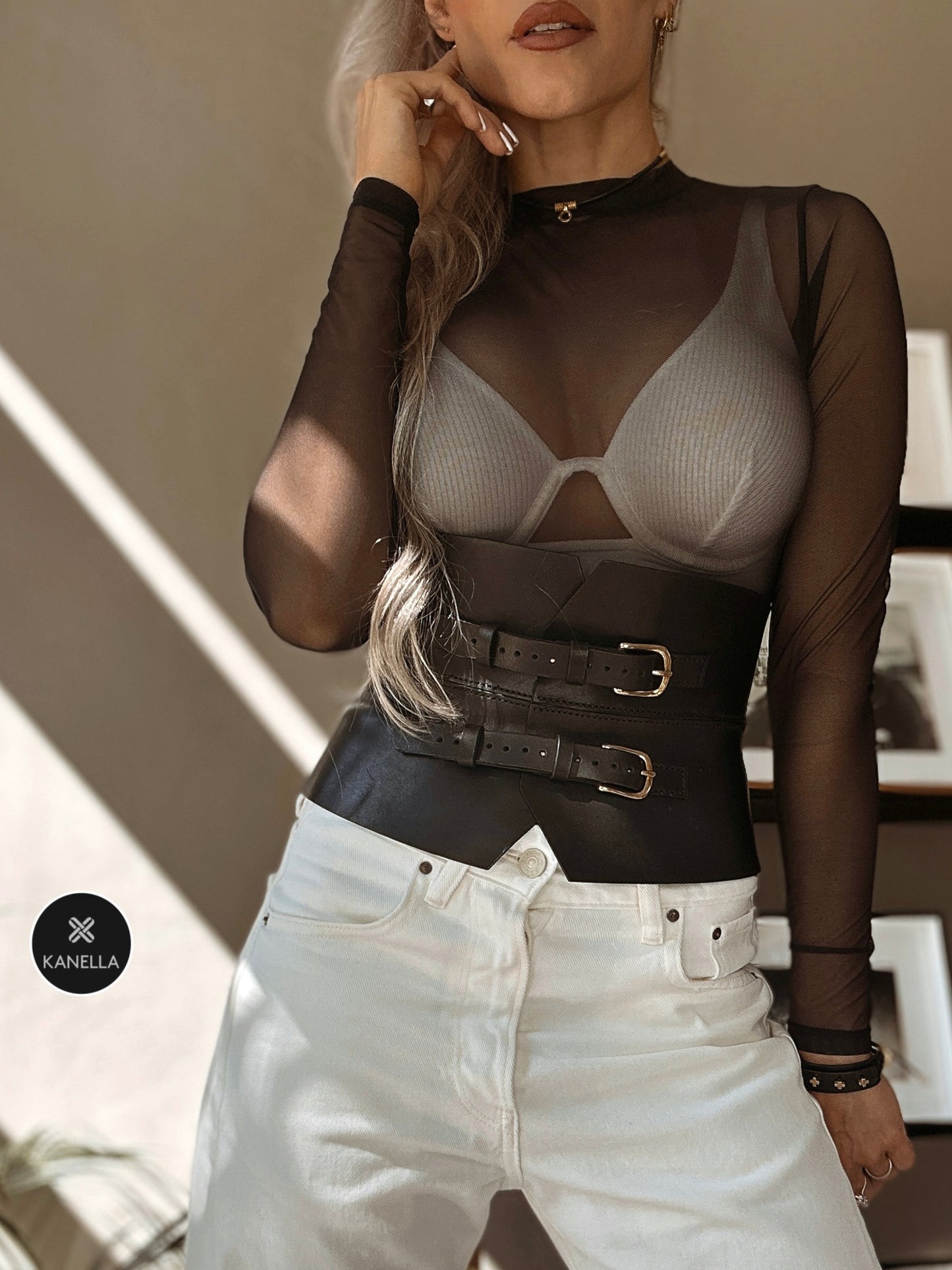 Antigone Leather Corset Belt - Kanella Leather