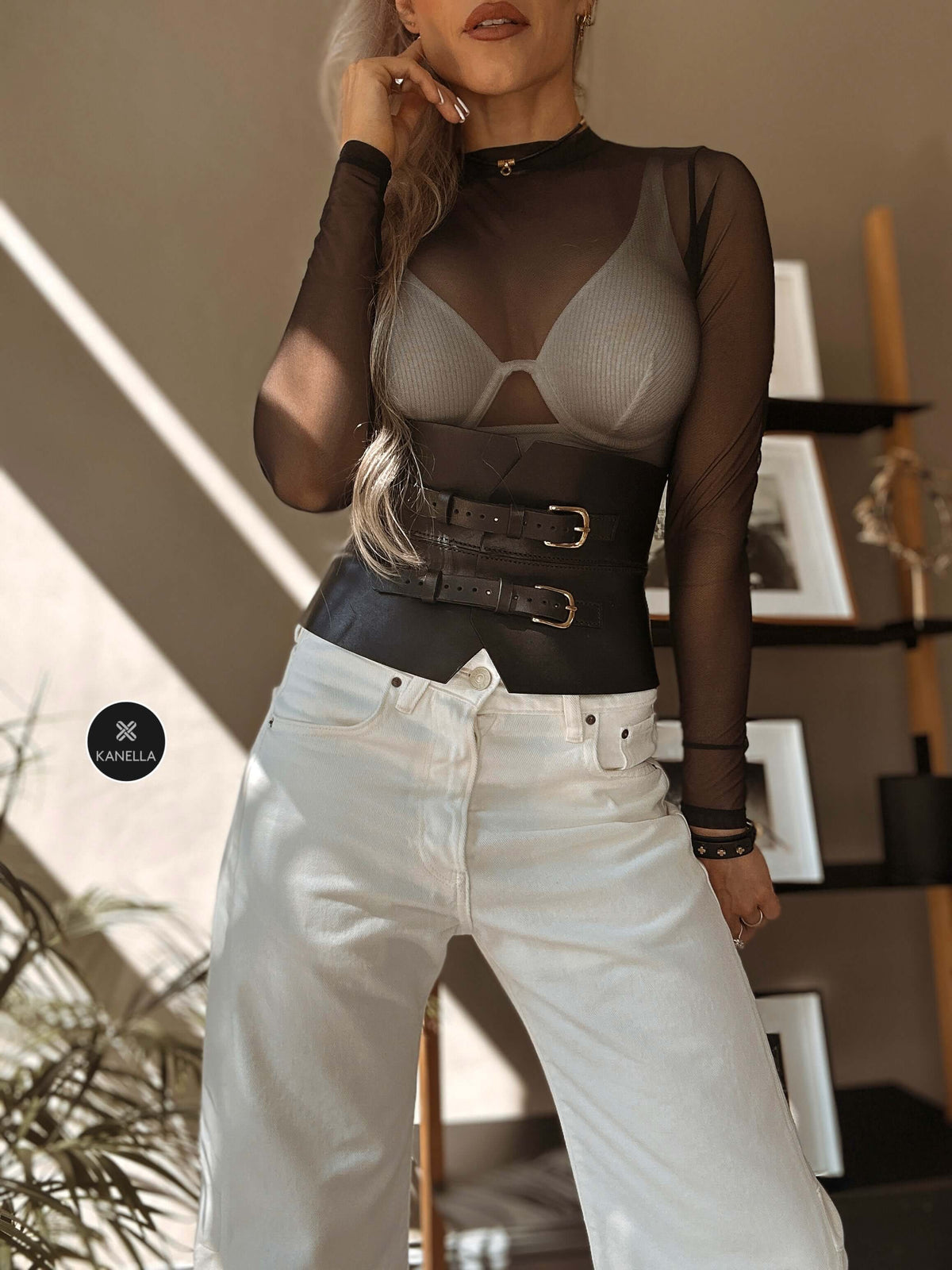 Kanella Leather Antigone Corset Belt