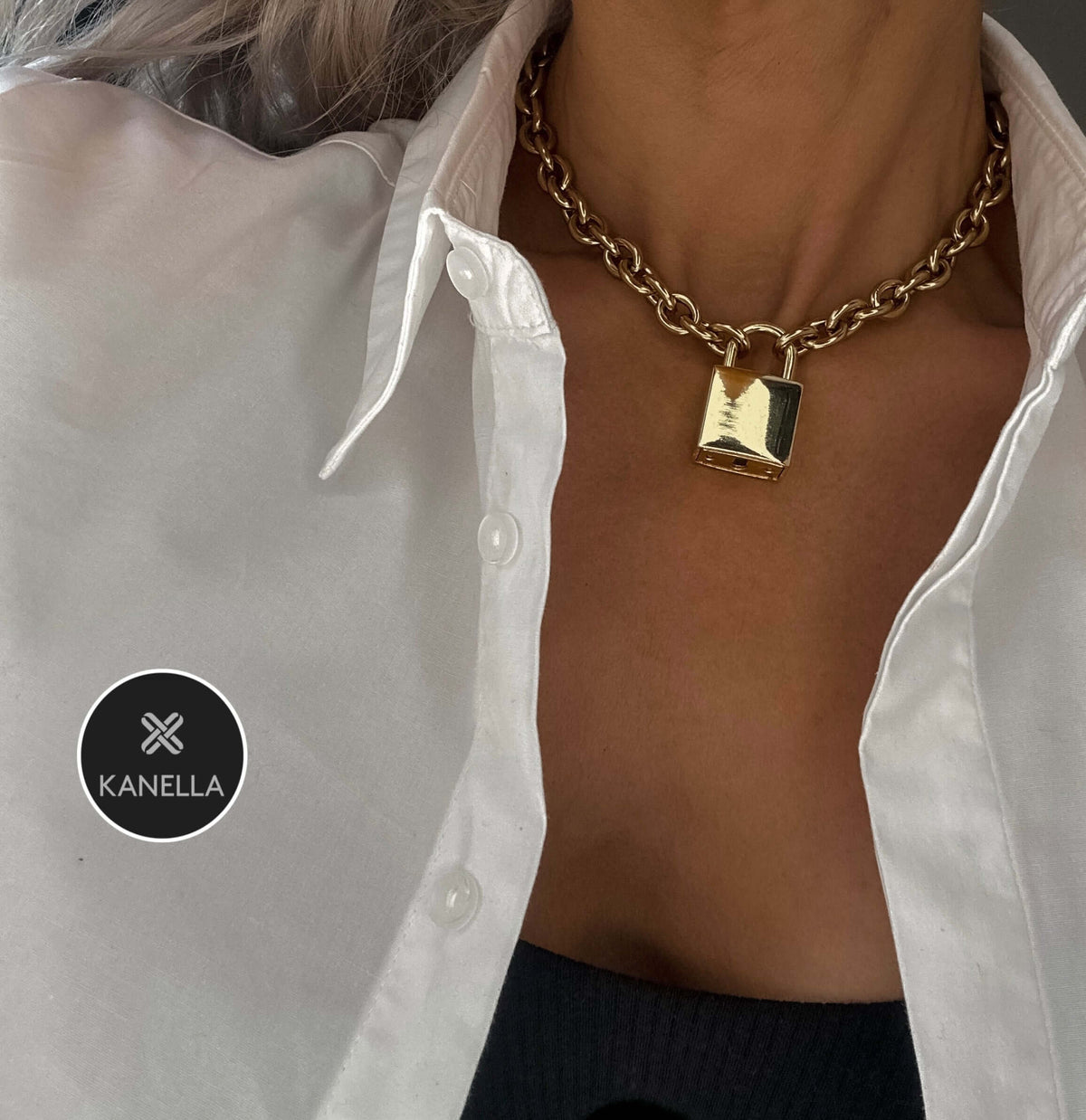 Kanella Leather Kharis Chain Necklace