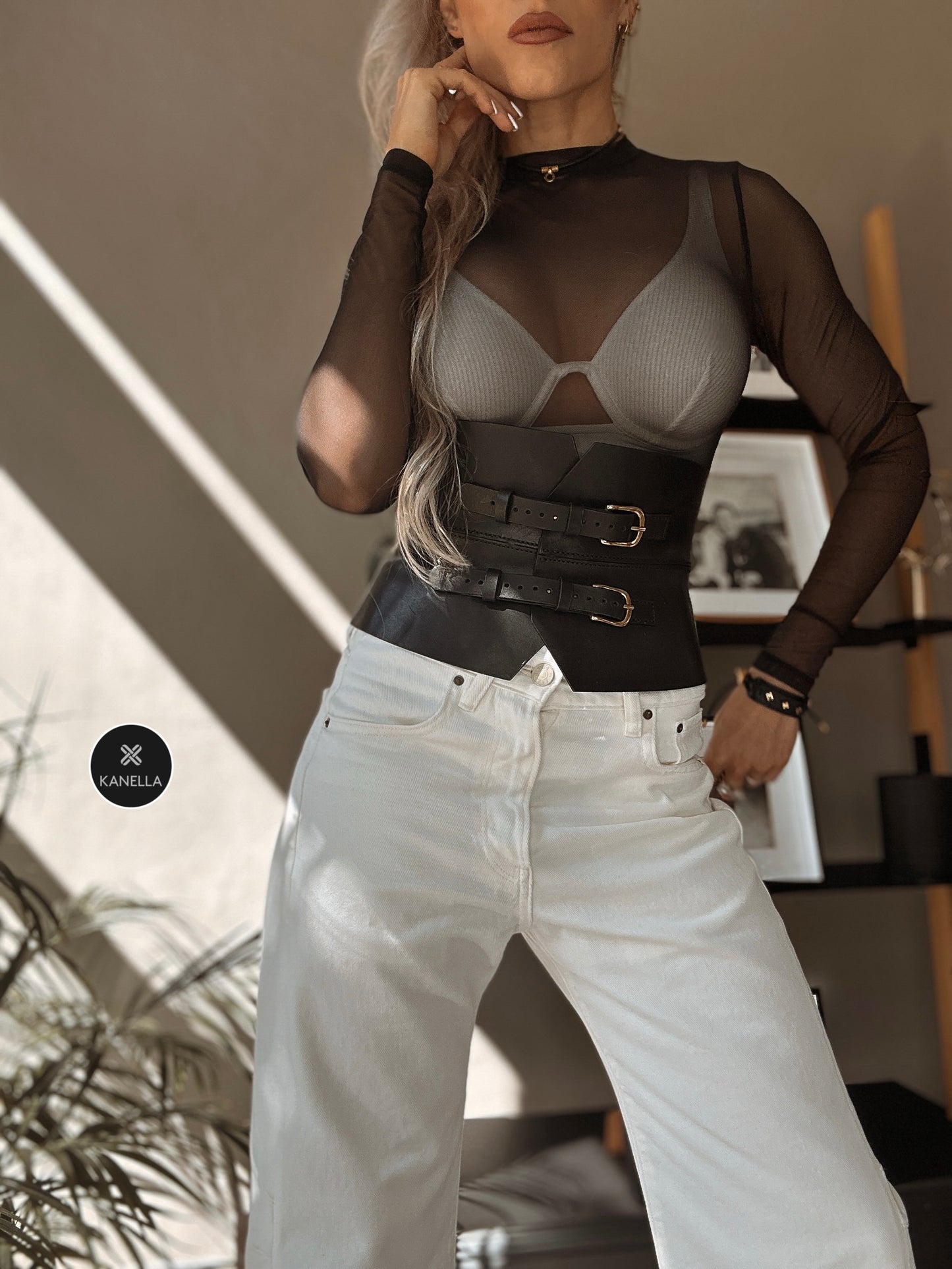 Antigone Leather Corset Belt - Kanella Leather