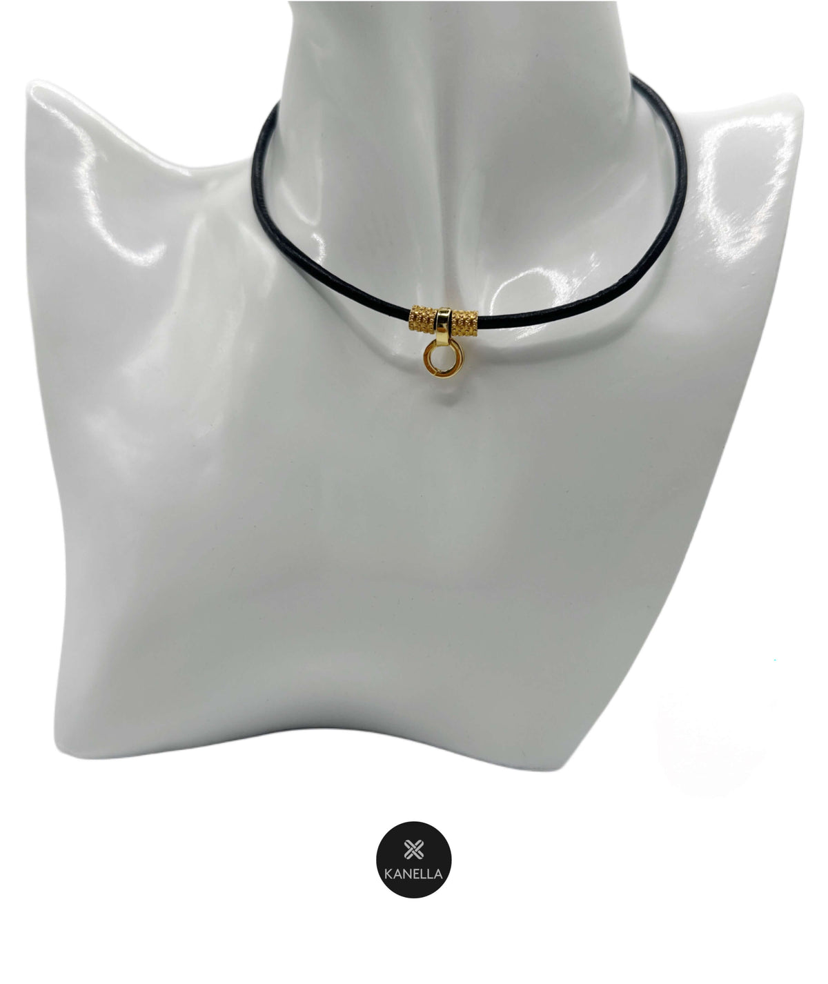 Kanella Leather Selene Choker Necklace