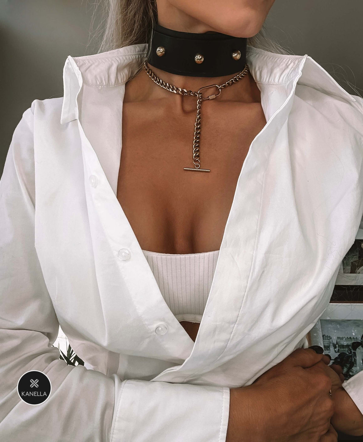 Kanella Leather Pelagia Leather Choker