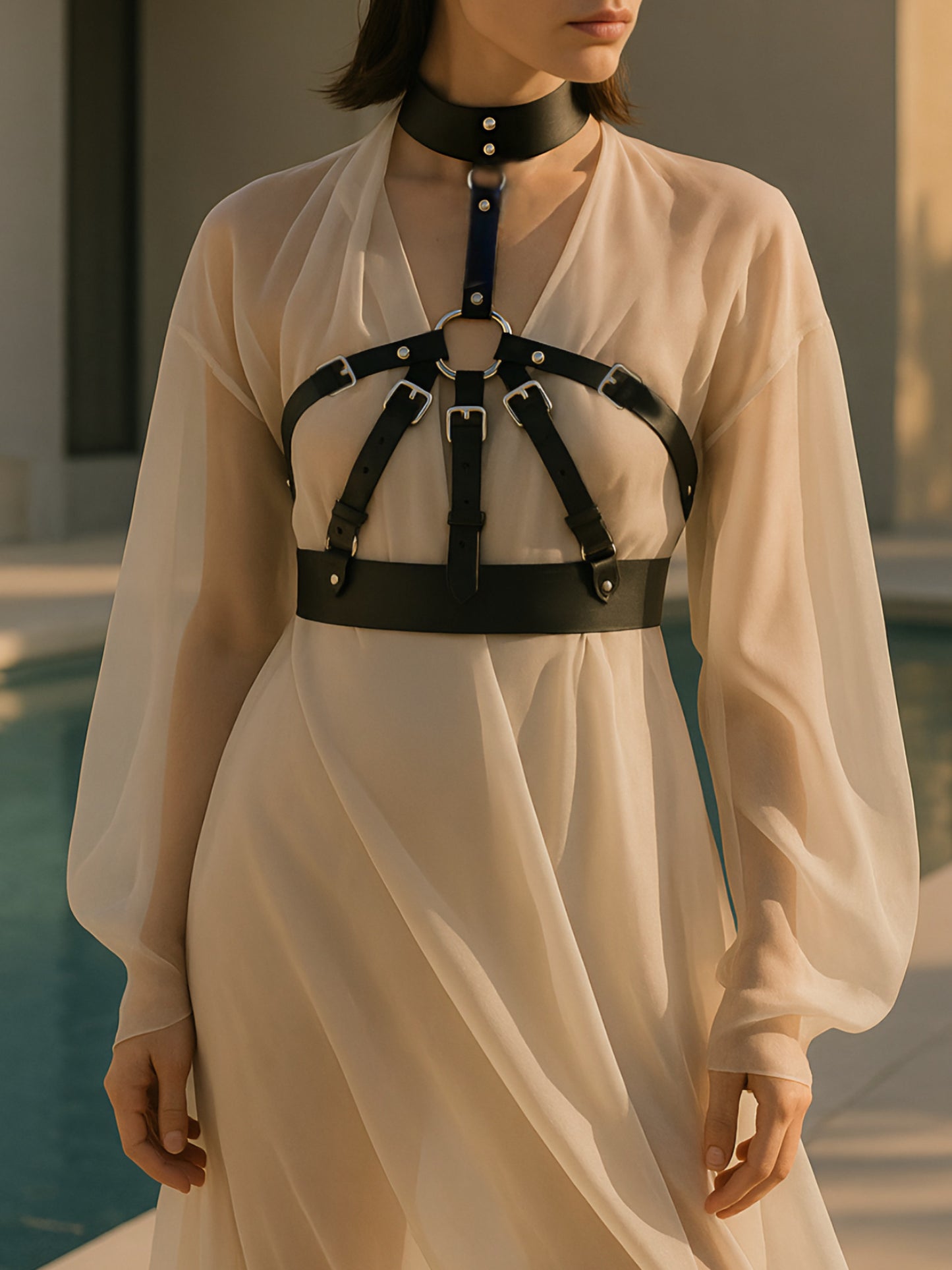 Calypso Choker Harness - Kanella Leather