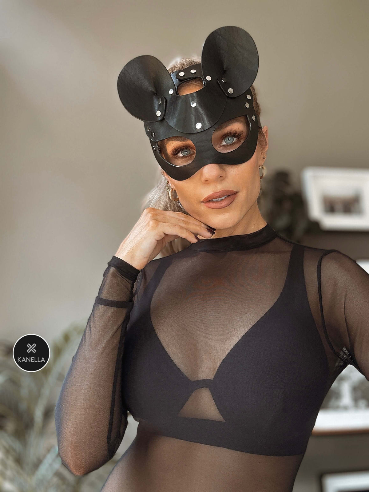 Elysia Leather Mouse Mask - Kanella Leather