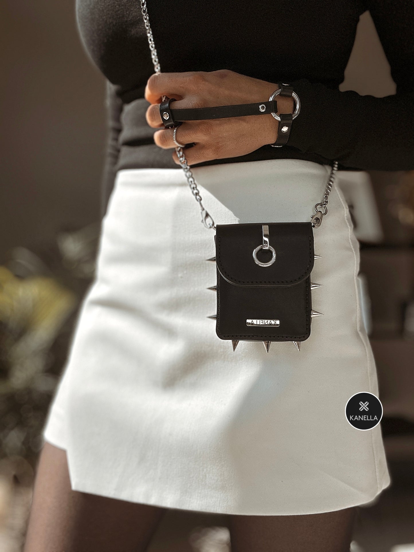 Dione Leather Crossbody Coin Purse - Kanella Leather