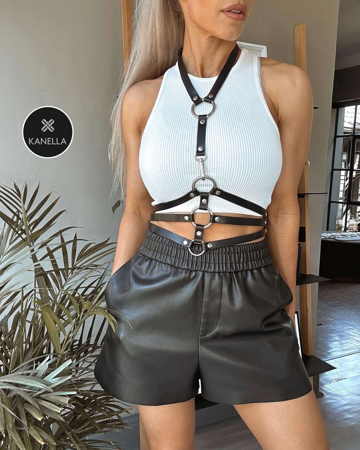 Alkmene Choker Harness - Kanella Leather
