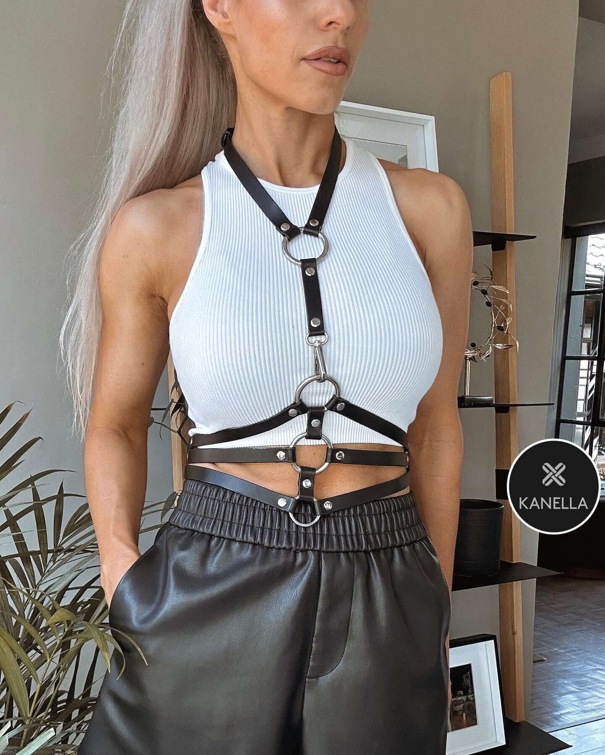 Alkmene Choker Harness - Kanella Leather