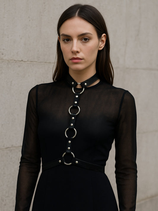 Xyla Choker Harness - Kanella Leather