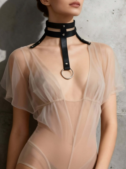 Kanella Leather Fotini Leather Choker - Kanella Leather