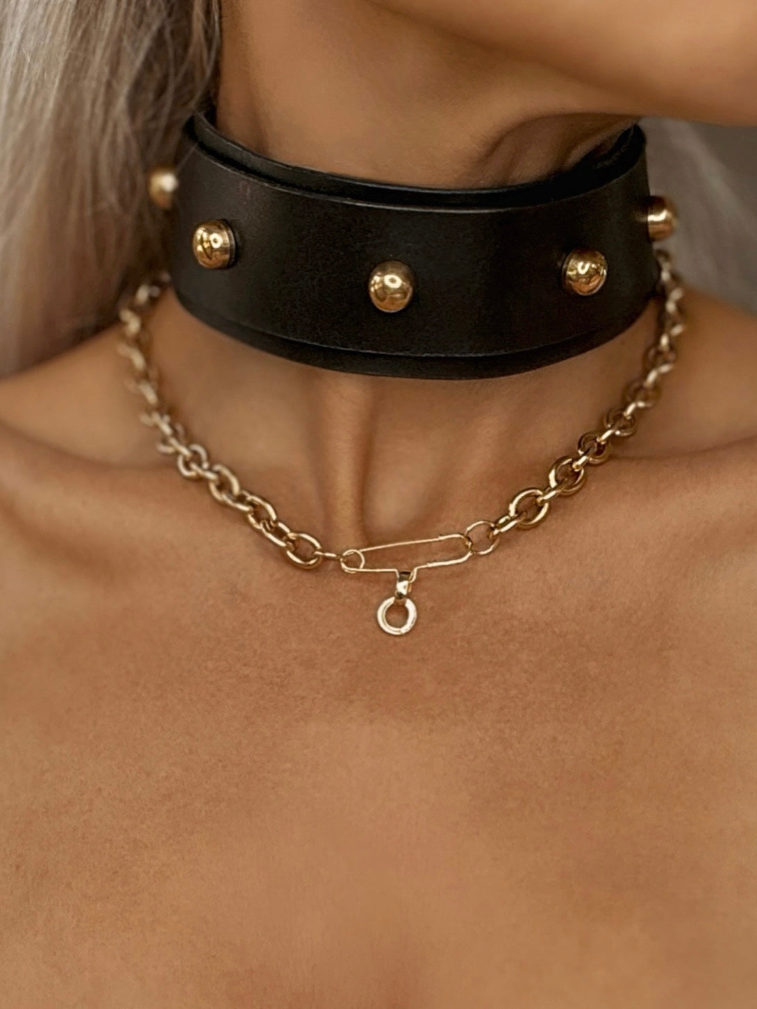 PELAGIA Leather Choker - Kanella Leather