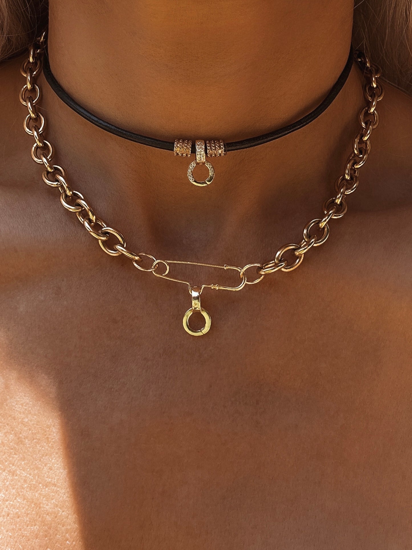 Selene éclat leather choker necklace | kanella leather 