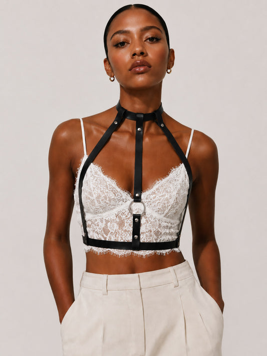 Estela leather harness - kanella leather 