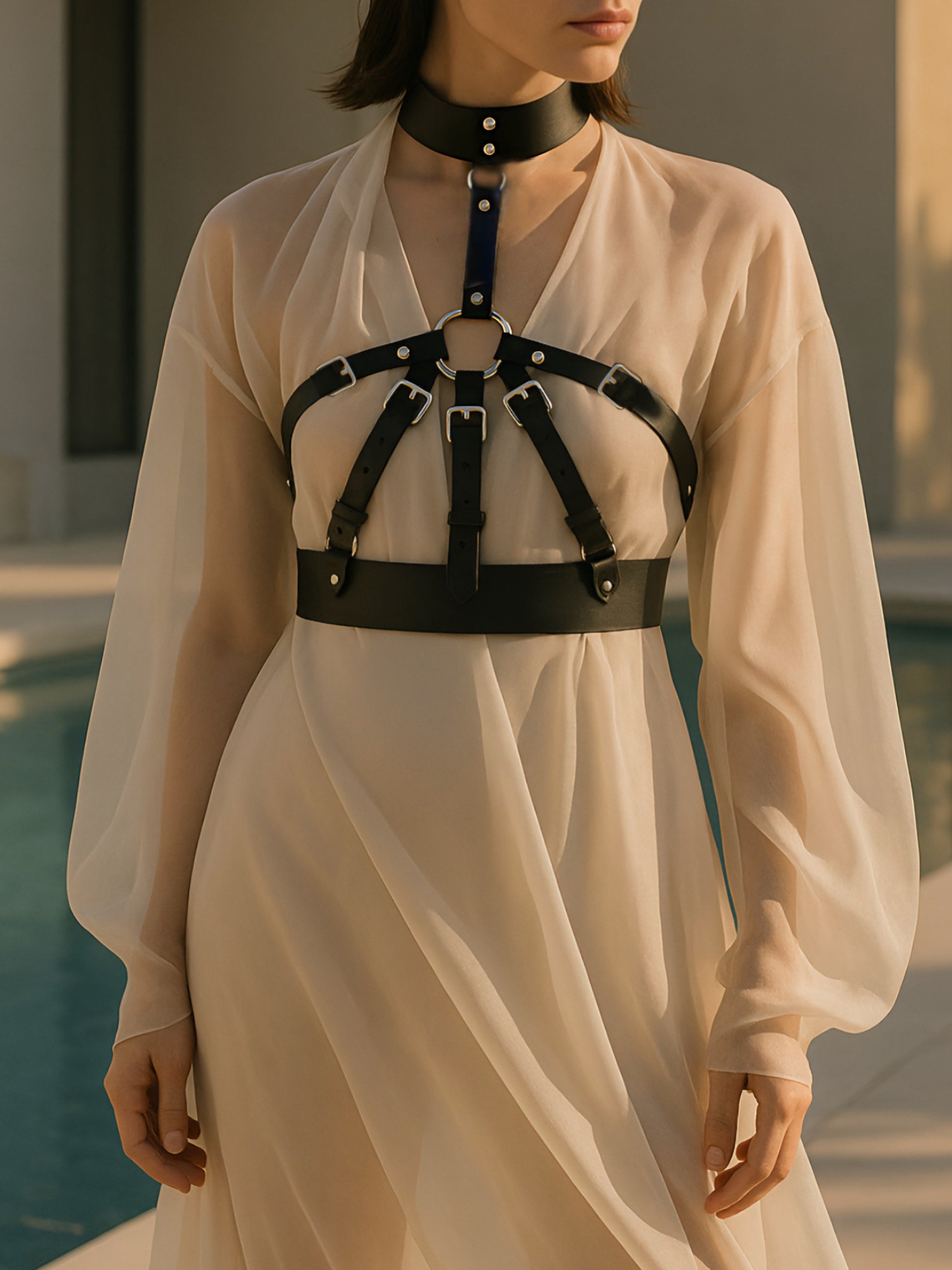 Calypso Choker Harness - Kanella Leather