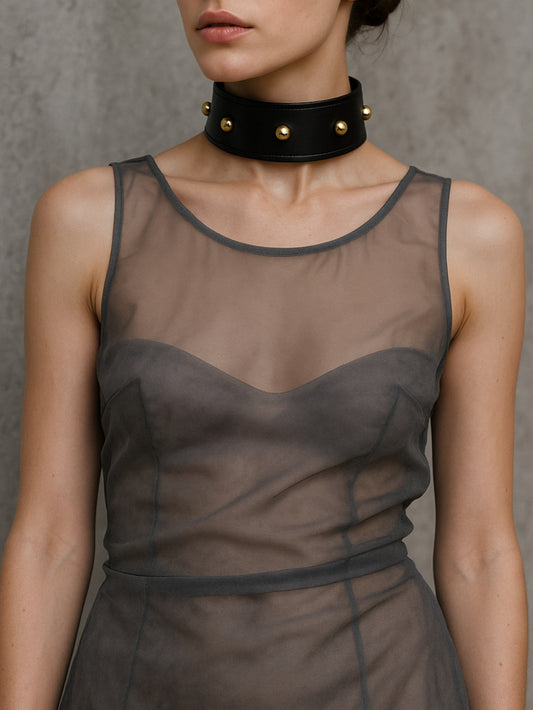 Kanella Leather Pelagia Leather Choker