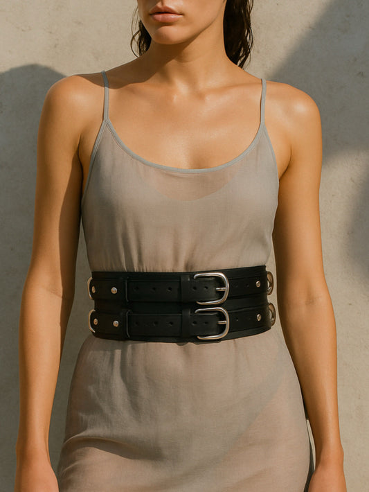 Phaedra Leather Waist Belt - Kanella Leather