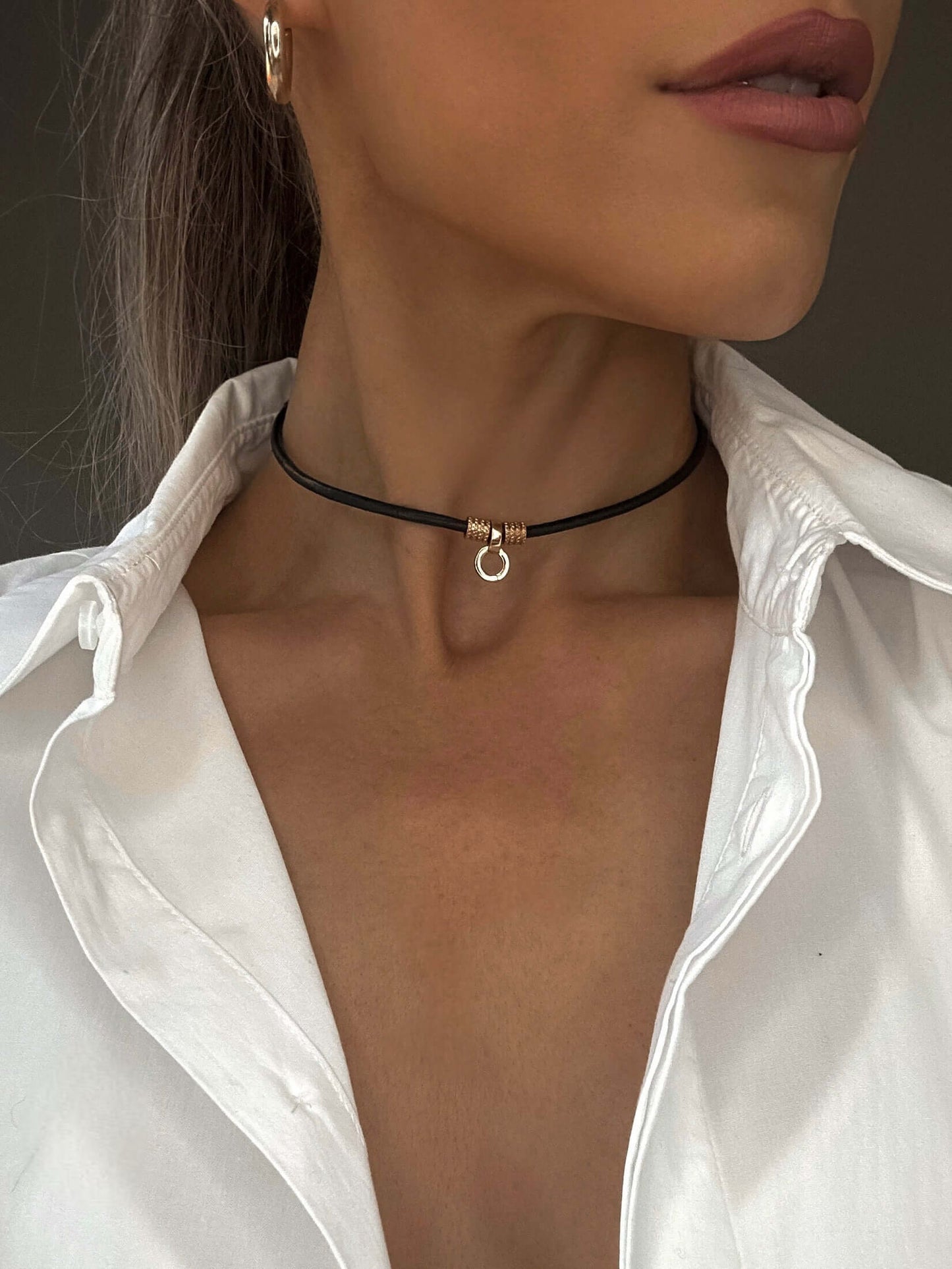 Selene Choker Necklace - Kanella Leather
