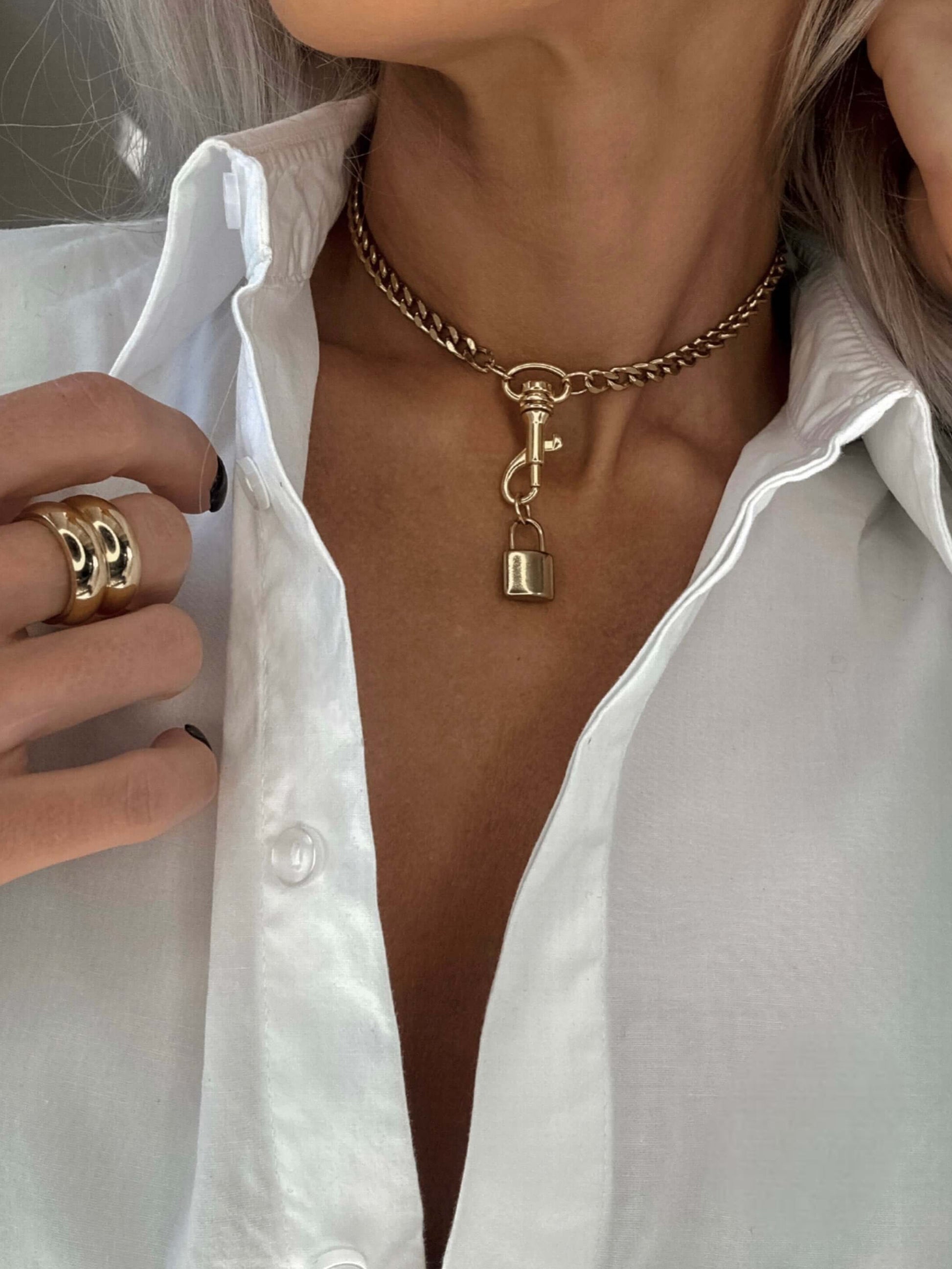 Kleio Chain Necklace - Kanella Leather