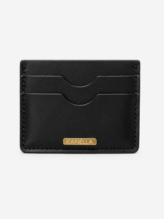 black leather cardholder - Kanella Leather