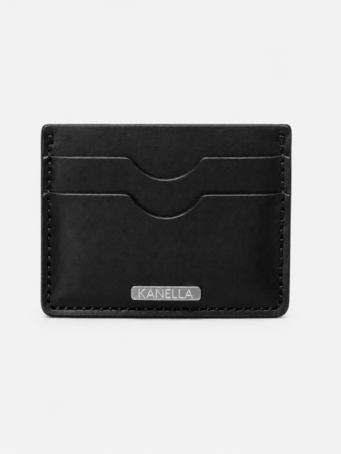 Black leather Cardholder - Kanella Leather